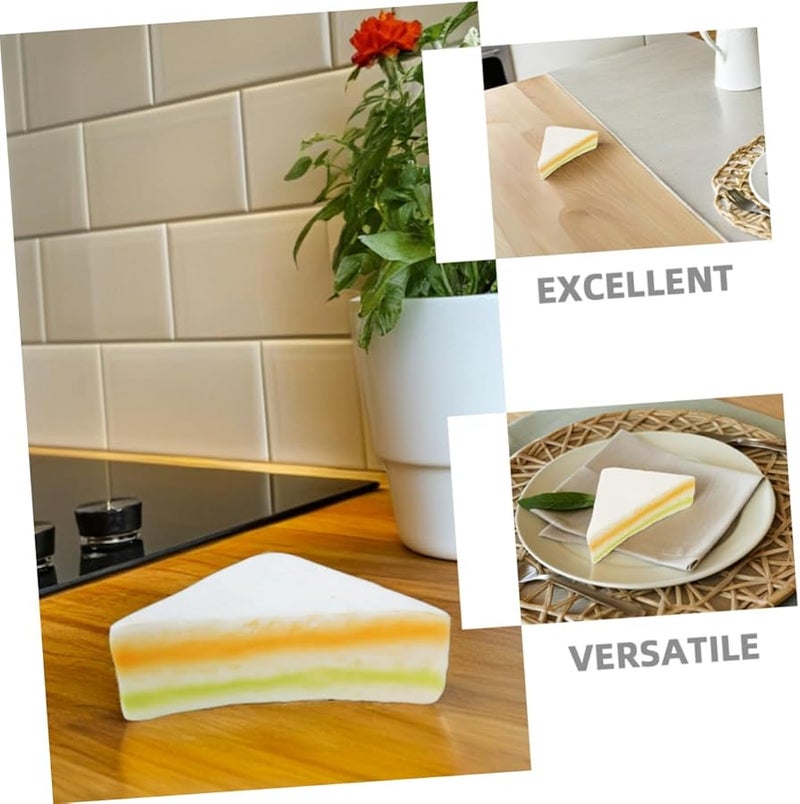Luxshiny Artificial Sandwich Model Simulation Food Photography Prop Triangle Design Home Kitchen Party Decoration - Image 3